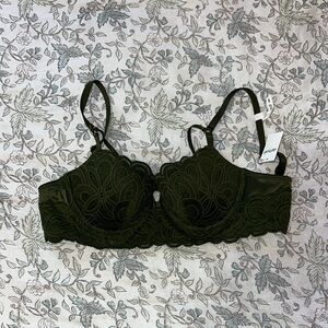 Aerie Lace Underwire Bra in Olive Green (NEW W TAGS)